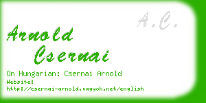 arnold csernai business card